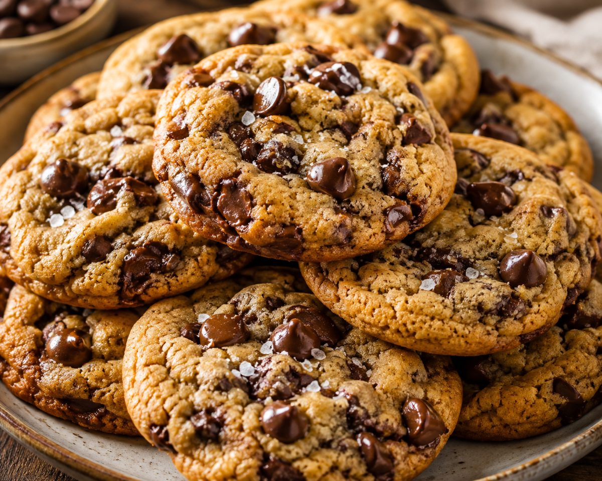 A tray of freshly baked cookies